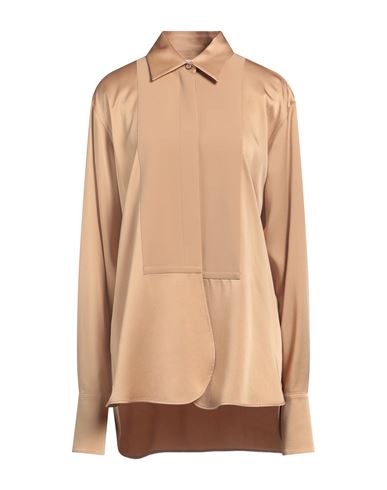 Jil Sander Satin-finish Panelled Shirt In Beige