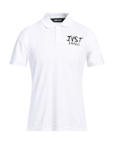 Shop Just Cavalli Man Polo Shirt White Size Xs Cotton, Elastane