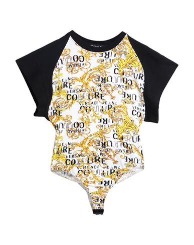 VERSACE JEANS COUTURE VERSACE JEANS COUTURE WOMAN BODYSUIT WHITE SIZE S COTTON, ELASTANE 
