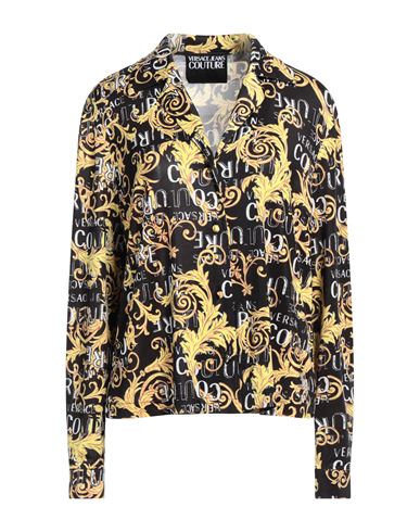 Versace Jeans Couture Woman Shirt Black Size 6 Polyester, Elastane In Black