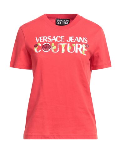 Shop Versace Jeans Couture Woman T-shirt Red Size M Cotton