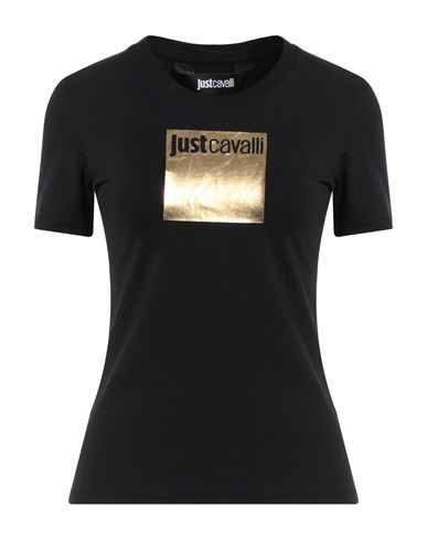 Shop Just Cavalli Woman T-shirt Black Size L Cotton, Elastane