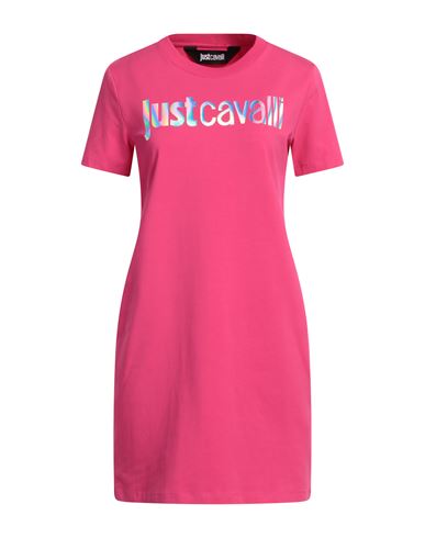 Shop Just Cavalli Woman Mini Dress Fuchsia Size S Cotton In Pink
