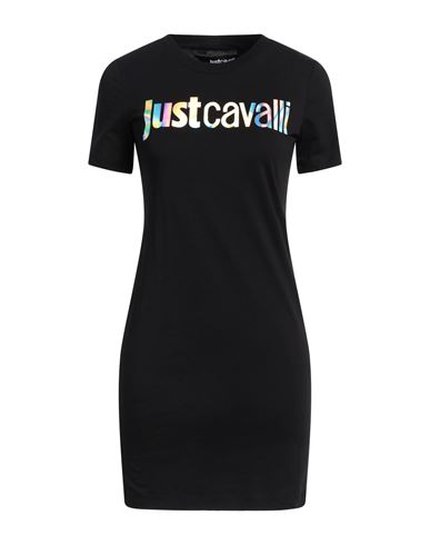 Shop Just Cavalli Woman Mini Dress Black Size Xl Cotton
