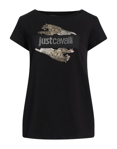 Just Cavalli Woman T-shirt Black Size Xl Cotton