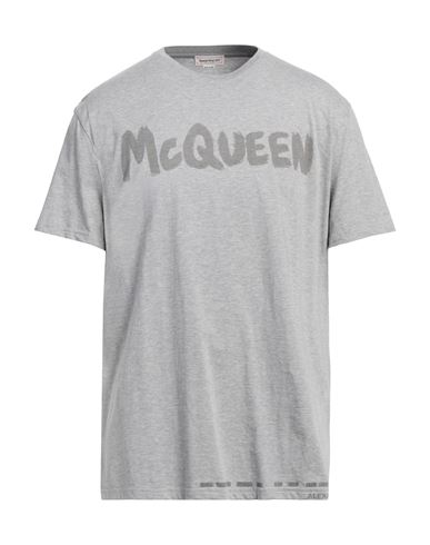 Alexander Mcqueen Man T-shirt Light Grey Size Xl Cotton