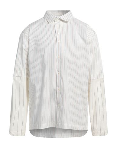 Shop Liu •jo Man Man Shirt Off White Size L Cotton, Polyester, Elastane