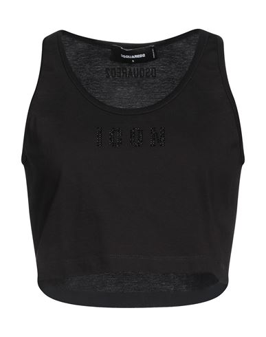 Dsquared2 Woman Top Black Size M Cotton In Black