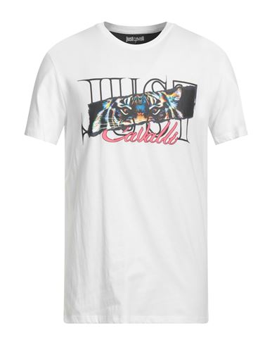Just Cavalli Man T-shirt White Size 3xl Cotton In White