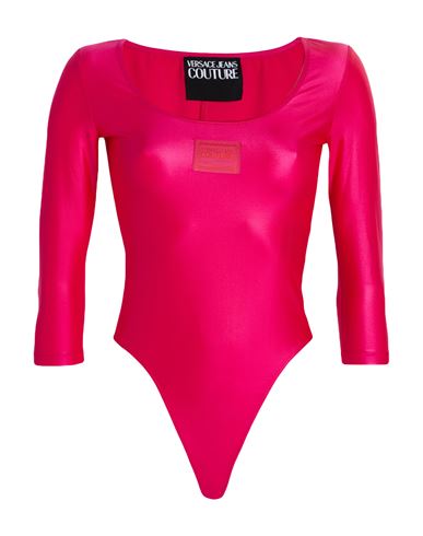 Shop Versace Jeans Couture Woman Bodysuit Fuchsia Size 4 Polyamide, Elastane In Pink