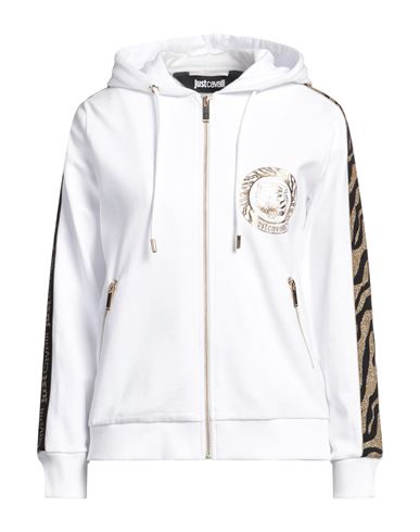 Just Cavalli Woman Sweatshirt White Size S Cotton, Elastane In White