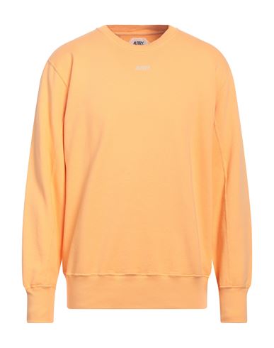Shop Autry Man Sweatshirt Apricot Size L Cotton In Orange