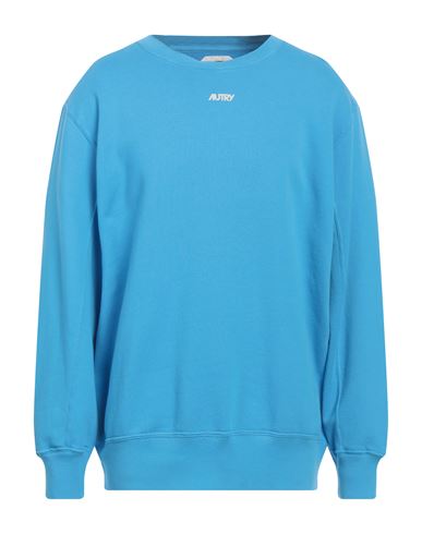 Shop Autry Man Sweatshirt Azure Size Xl Cotton In Blue