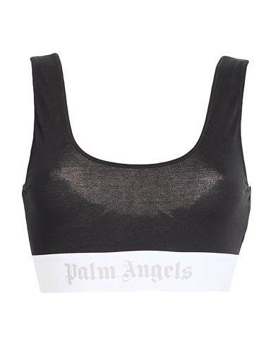 Palm Angels Woman Top Black Size L Cotton, Elastane, Polyamide, Polyester In Black