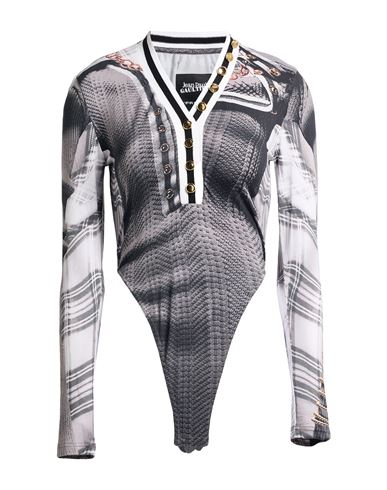 Jean Paul Gaultier X Yproject Jean Paul Gaultier X Y/project Woman Bodysuit Grey Size 2 Polyamide, Elastane In Multi