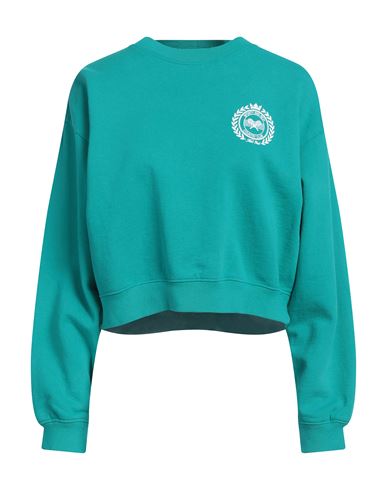 Shop Sporty And Rich Sporty & Rich Woman Sweatshirt Turquoise Size L Cotton In Blue