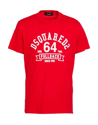 Dsquared2 Man T-shirt Red Size L Cotton In Red