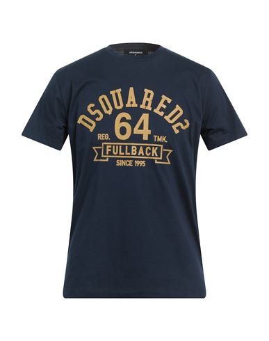 Dsquared2 Man T-shirt Midnight Blue Size L Cotton In Blue