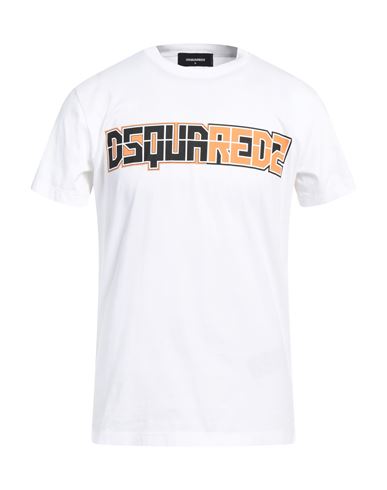 Dsquared2 Solid Color Cigarette Fit Crew-neck T-shirt With Printed Log In White