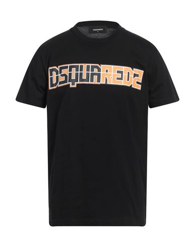 Dsquared2 Man T-shirt Black Size L Cotton In Black