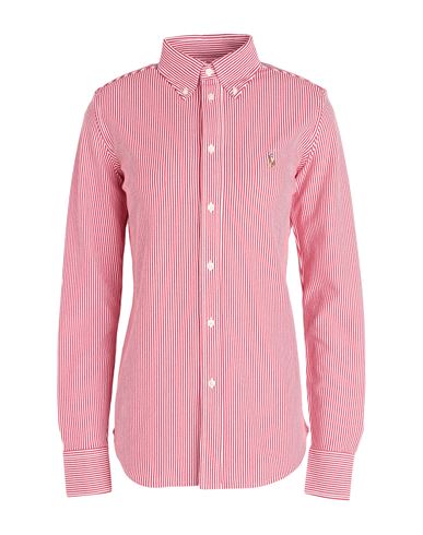 Shop Polo Ralph Lauren Striped Oxford Cotton Shirt Woman Shirt Red Size L Cotton