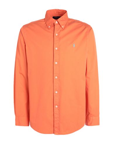 Shop Polo Ralph Lauren Man Shirt Orange Size L Cotton