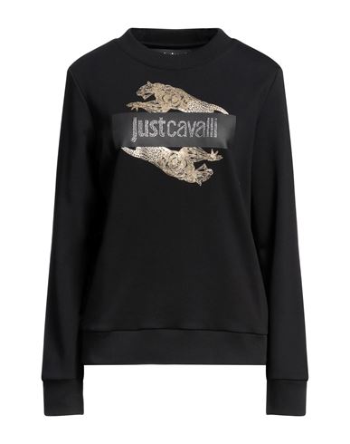 Shop Just Cavalli Woman Sweatshirt Black Size S Cotton, Elastane