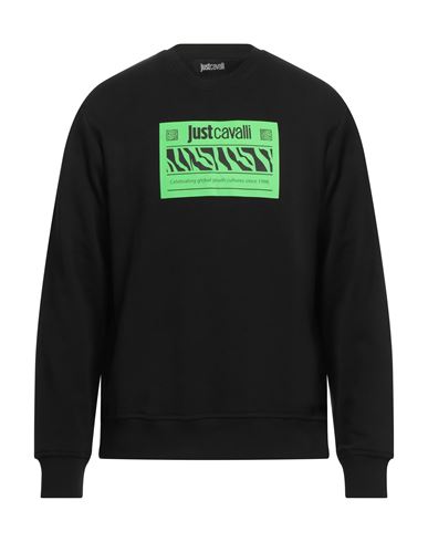 Shop Just Cavalli Man Sweatshirt Black Size Xxl Cotton