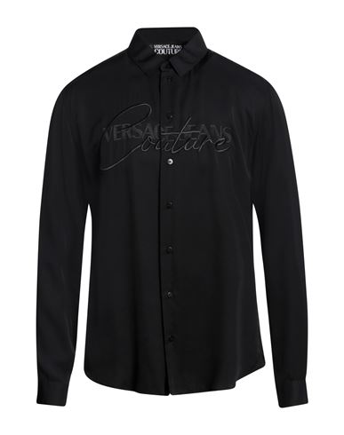 Shop Versace Jeans Couture Man Shirt Black Size 38 Viscose