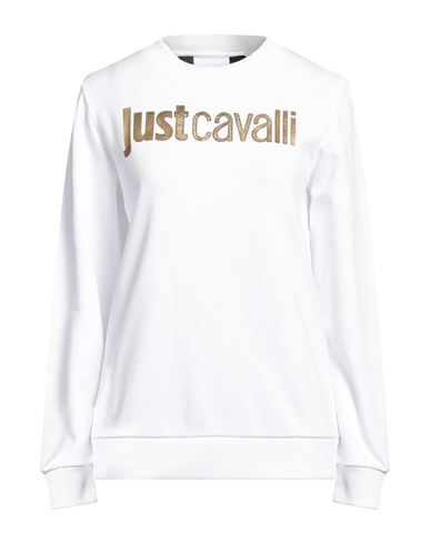 Shop Just Cavalli Woman Sweatshirt White Size S Cotton, Elastane