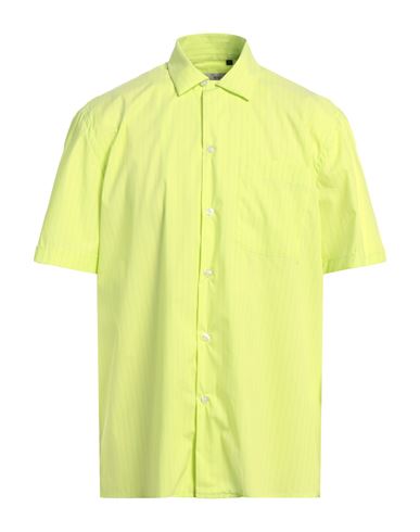 Shop Liu •jo Man Man Shirt Acid Green Size L Cotton, Nylon, Elastane