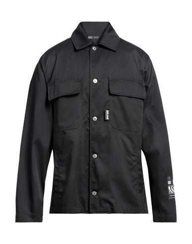 Shop Just Cavalli Man Shirt Black Size 38 Polyester, Cotton