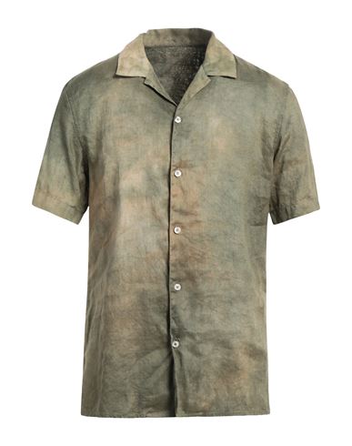 Shop Altea Man Shirt Military Green Size S Linen