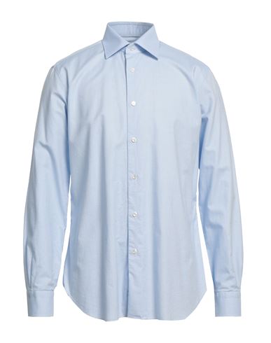 Shop Barba Napoli Man Shirt Light Blue Size 17 ½ Cotton