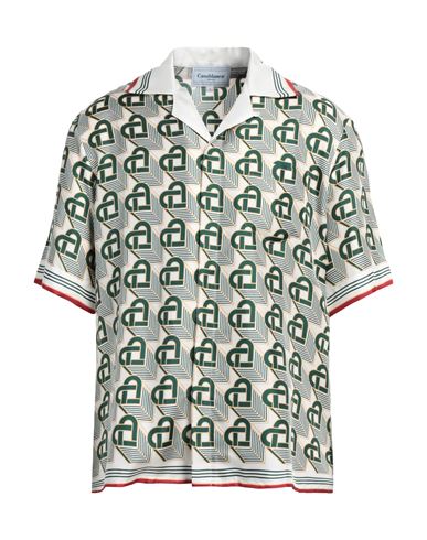 Casablanca Man Shirt Green Size M Silk