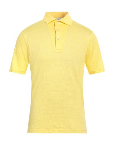 Shop Gran Sasso Man Polo Shirt Yellow Size 46 Linen