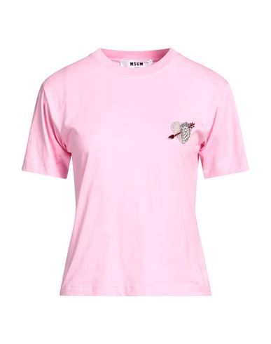 Shop Msgm Woman T-shirt Pink Size S Cotton