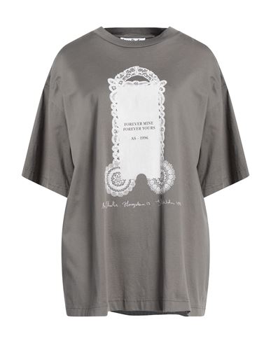 Acne Studios Woman T-shirt Lead Size M Cotton In Gray