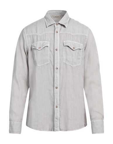 Shop Gran Sasso Man Shirt Light Grey Size 40 Linen