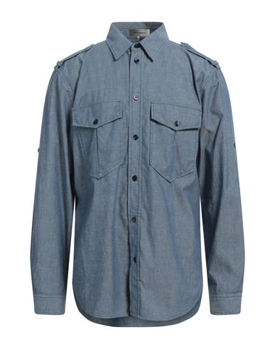 Shop Isabel Marant Man Shirt Slate Blue Size M Cotton