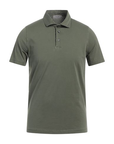 Shop Ferrante Man Polo Shirt Military Green Size 36 Cotton
