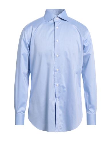 Shop Brioni Man Shirt Sky Blue Size 15 ½ Cotton