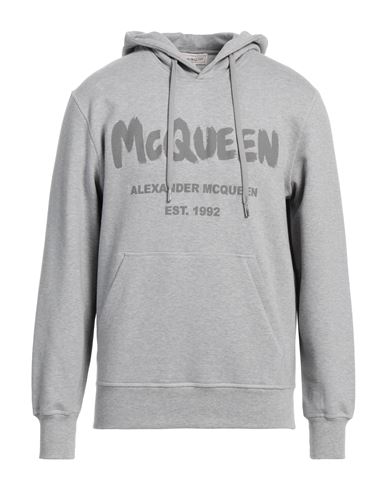 Shop Alexander Mcqueen Man Sweatshirt Light Grey Size S Cotton, Elastane