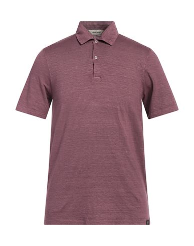 Gran Sasso Man Polo Shirt Mauve Size 42 Linen, Elastane In Purple