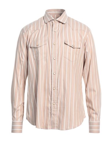 Shop Eleventy Man Shirt Beige Size S Cotton, Lyocell