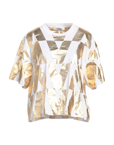 Shop Valentino Garavani Woman T-shirt Gold Size M Cotton