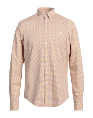 Shop Harmont & Blaine Man Shirt Ocher Size L Cotton In Yellow