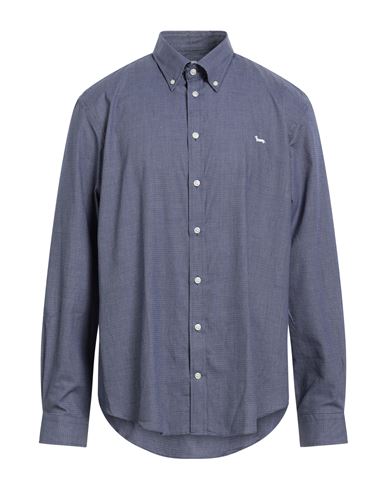 Harmont & Blaine Man Shirt Midnight Blue Size 3xl Cotton
