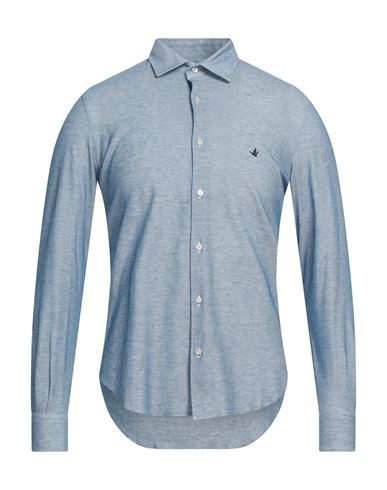 Shop Brooksfield Man Shirt Blue Size 48 Cotton