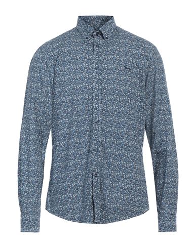 Shop Harmont & Blaine Man Shirt Navy Blue Size L Cotton